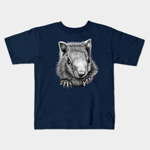 White chipmunk illustration Kids T-Shirt by lorendowding